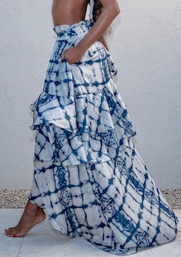 Kish Skirt in Blue Tye Dye
